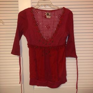 Crochet Red FP Top